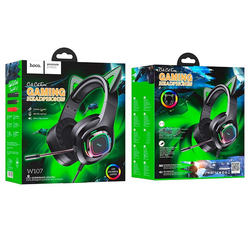 HOCO W107 CUFFIE DA GAMING VERDI